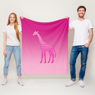Moderne geometrische Giraffe, fusie en lichtroze Fleece Deken