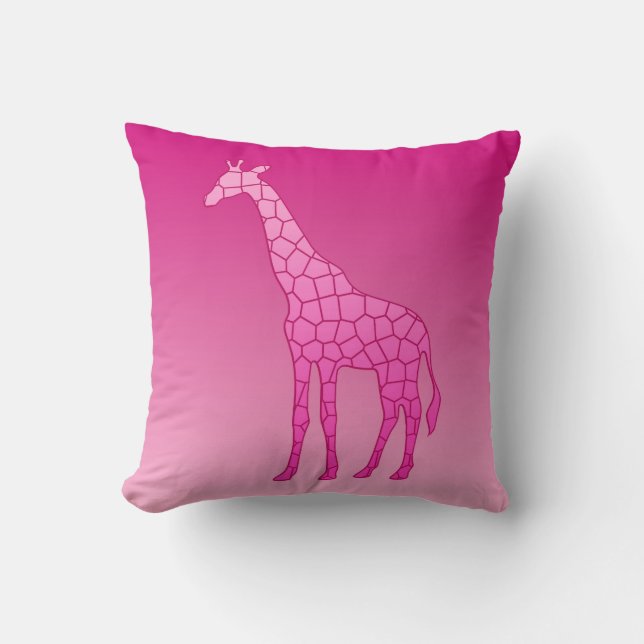 Moderne geometrische Giraffe, fusie en lichtroze Kussen (Voorkant)