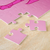 Moderne geometrische Giraffe, fusie en lichtroze Legpuzzel (Zijkant)