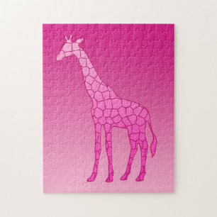 Moderne geometrische Giraffe, fusie en lichtroze Legpuzzel