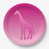 Moderne geometrische Giraffe, fusie en lichtroze Papieren Bordje (Voorkant)