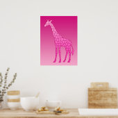 Moderne geometrische Giraffe, fusie en lichtroze Poster (Keuken)