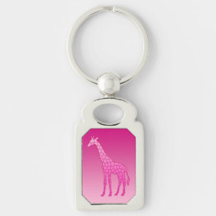 Moderne geometrische Giraffe, fusie en lichtroze Sleutelhanger