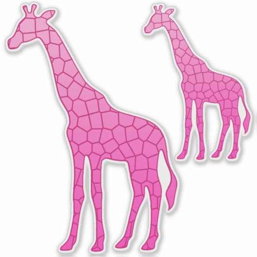 Moderne geometrische Giraffe, fusie en lichtroze Sticker (Voorkant)