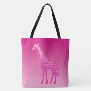 Moderne geometrische Giraffe, fusie en lichtroze Tote Bag