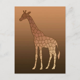 Moderne geometrische Giraffe, koper en bruin Briefkaart