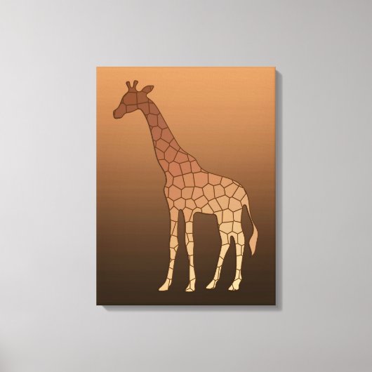 Moderne geometrische Giraffe, koper en bruin Canvas Afdruk (Voorkant)