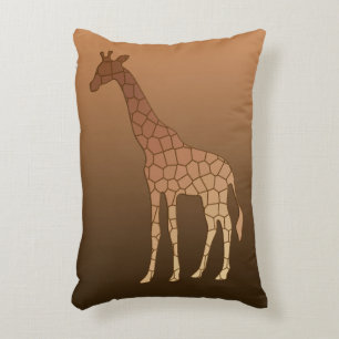 Moderne geometrische Giraffe, koper en bruin Decoratief Kussen