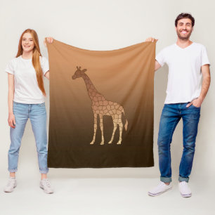 Moderne geometrische Giraffe, koper en bruin Fleece Deken
