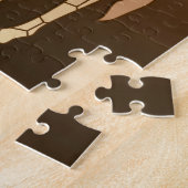 Moderne geometrische Giraffe, koper en bruin Legpuzzel (Zijkant)