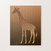 Moderne geometrische Giraffe, koper en bruin Legpuzzel (Verticaal)