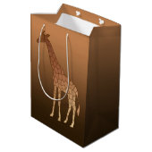 Moderne geometrische Giraffe, koper en bruin Medium Cadeauzakje (Achterkant Gekanteld)