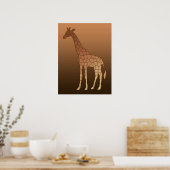 Moderne geometrische Giraffe, koper en bruin Poster (Keuken)