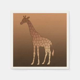 Moderne geometrische Giraffe, koper en bruin Servetten