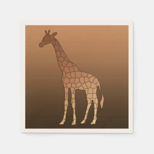 Moderne geometrische Giraffe, koper en bruin Servetten (Voorkant)