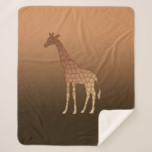 Moderne geometrische Giraffe, koper en bruin Sherpa Deken