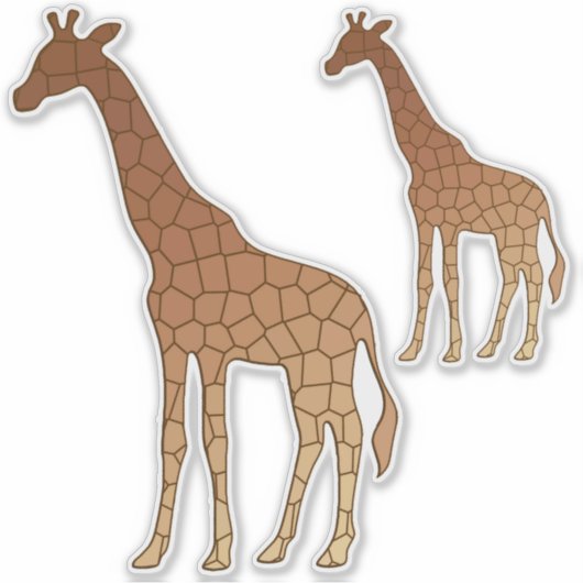 Moderne geometrische Giraffe, koper en bruin Sticker (Voorkant)
