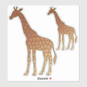 Moderne geometrische Giraffe, koper en bruin Sticker