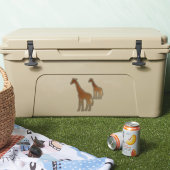 Moderne geometrische Giraffe, koper en bruin Sticker (Koeler)