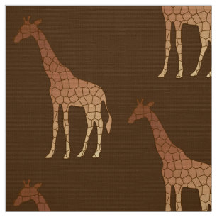 Moderne geometrische Giraffe, koper en bruin Stof