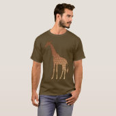 Moderne geometrische Giraffe, koper en bruin T-shirt (Voorkant volledig)