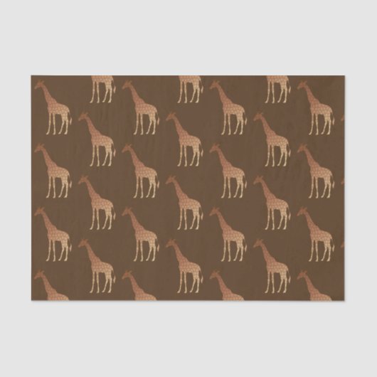 Moderne geometrische Giraffe, koper en bruin Tissuepapier (Voorkant)