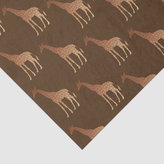 Moderne geometrische Giraffe, koper en bruin Tissuepapier (Detail)