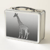 Moderne geometrische Giraffe, zilver grijs / grijs (Achterkant)