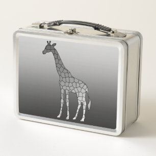 Moderne geometrische Giraffe, zilver grijs / grijs