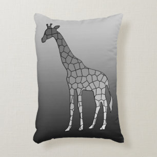 Moderne geometrische Giraffe, zilver grijs / grijs Decoratief Kussen