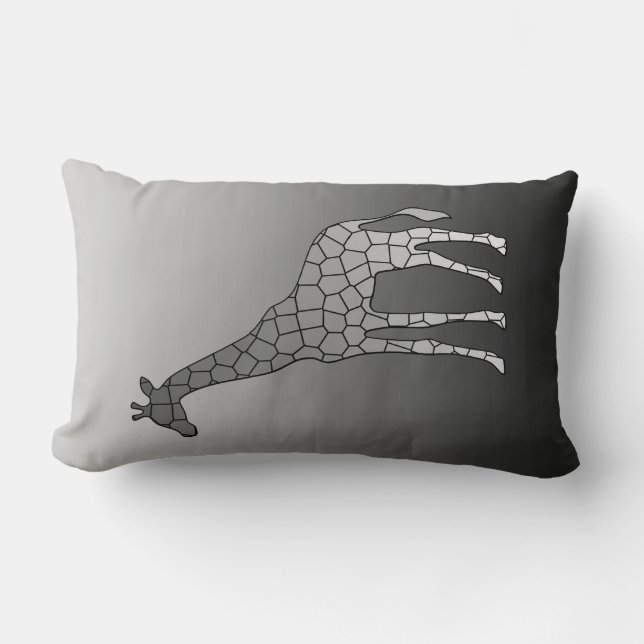 Moderne geometrische Giraffe, zilver grijs / grijs Kussen (Voorkant)
