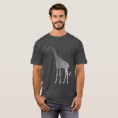 Moderne geometrische Giraffe, zilver grijs / grijs T-shirt (Voorkant volledig)