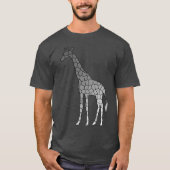 Moderne geometrische Giraffe, zilver grijs / grijs T-shirt (Voorkant)