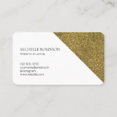 Moderne Geometrische Glitter Gold Professional Visitekaartje (Achterkant)