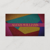 Moderne geometrische glitter qr code visitekaartje (Voorkant)