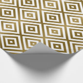 Moderne Geometrische Gold en witte naadloze patron Cadeaupapier (Hoek)