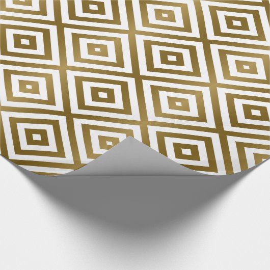 Moderne Geometrische Gold en witte naadloze patron Cadeaupapier (Hoek)