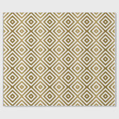Moderne Geometrische Gold en witte naadloze patron Cadeaupapier (Vlak)