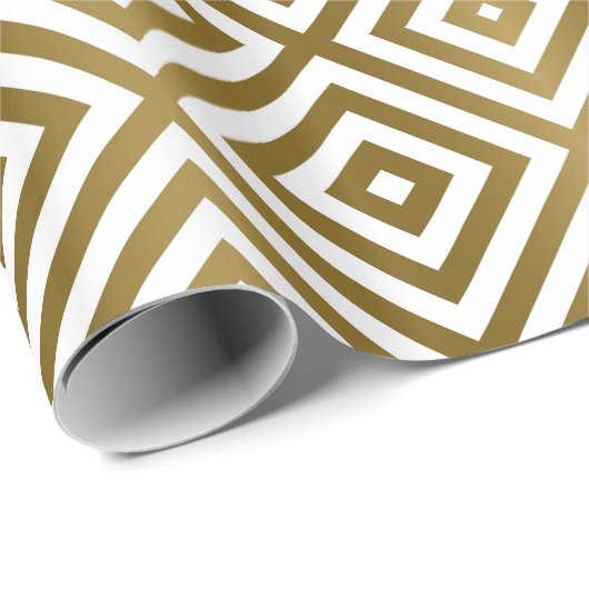 Moderne Geometrische Gold en witte naadloze patron Cadeaupapier (Rol Hoek)