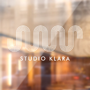 Moderne Geometrische Golf Boho Lijn Kunst Zakelijk Raamsticker