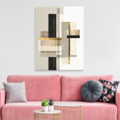 Moderne Geometrische Gouden Abstracte Kunst Canvas Afdruk (Insitu (Woonkamer))