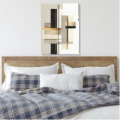 Moderne Geometrische Gouden Abstracte Kunst Canvas Afdruk (Insitu (Slaapkamer))