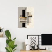 Moderne Geometrische Gouden Abstracte Kunst Poster (Thuiskantoor)