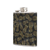 Moderne geometrische gouden anananassen heupfles (Links)