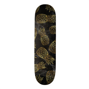 Moderne geometrische gouden anananassen skateboard