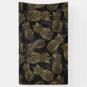 Moderne geometrische gouden anananassen spandoek (Verticaal)