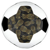 Moderne geometrische gouden anananassen voetbal (Gedraaid)