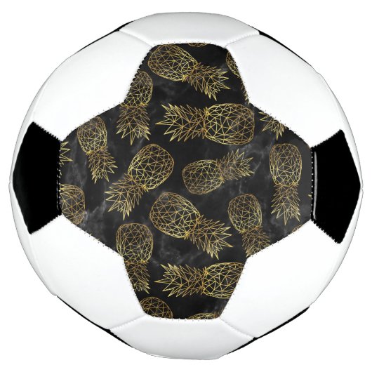 Moderne geometrische gouden anananassen voetbal (Gedraaid)