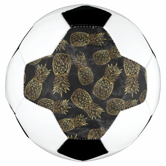 Moderne geometrische gouden anananassen voetbal (Voorkant)