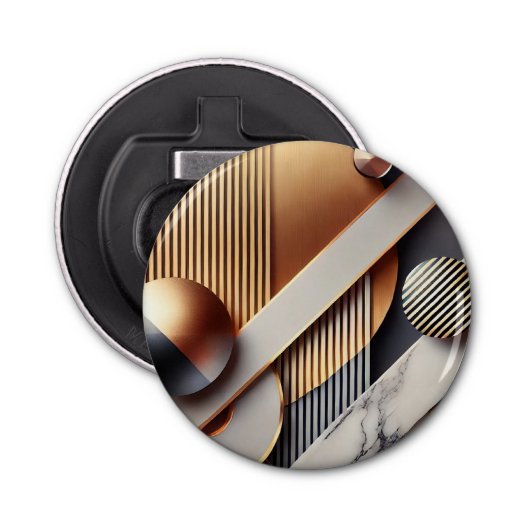 Moderne Geometrische Gouden Auto Vent Luchtverfris Button Flesopener (Voorkant)